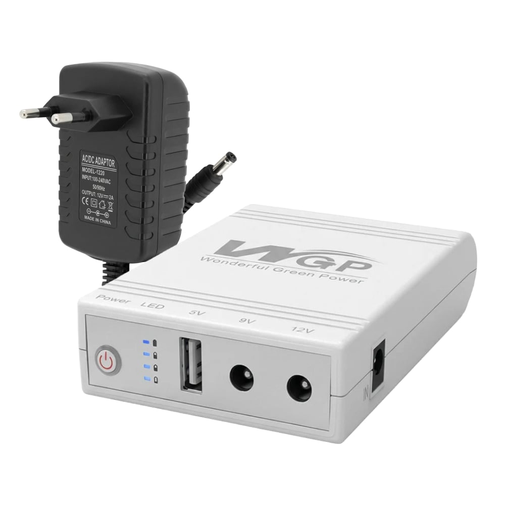 Джерело безперебійного живлення Mini UPS WGP UPS103A 5V/9V/12V 10400mAh WHITE