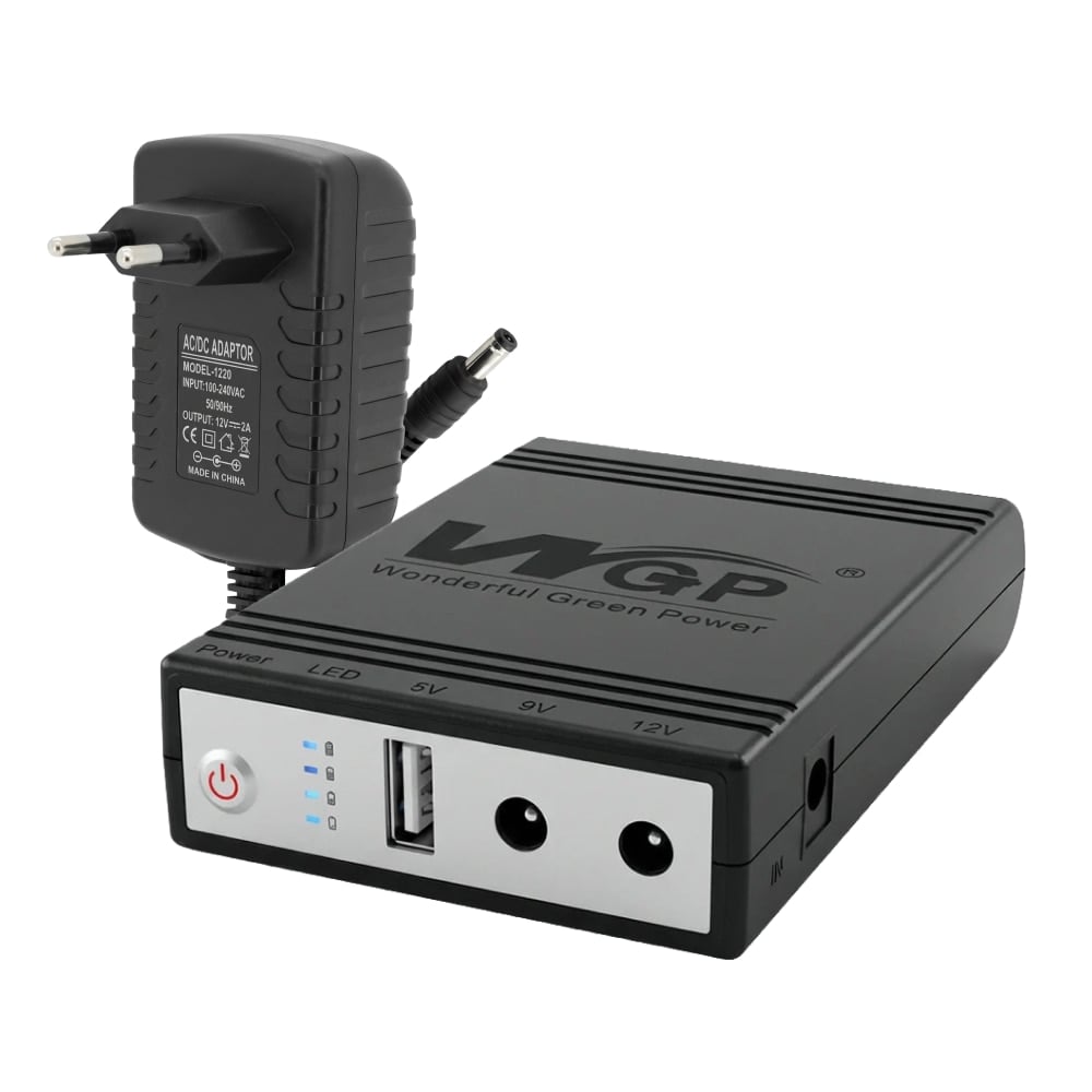 Джерело безперебійного живлення Mini UPS WGP UPS1032 5V/9V/12V 10400mAh BLACK