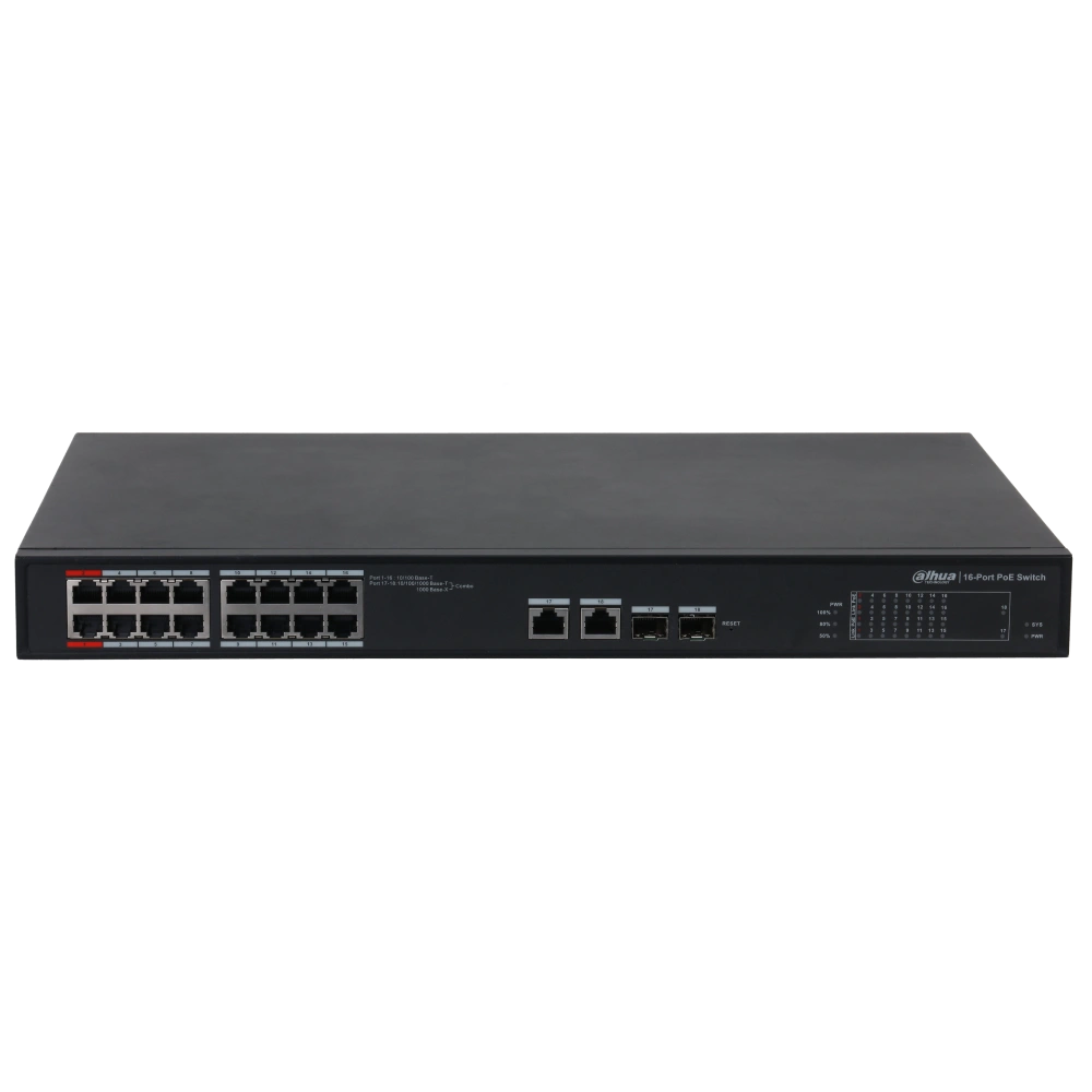 Комутатор 18 портів керований Dahua DH-S4101-16ET2GF-240-C PoE
