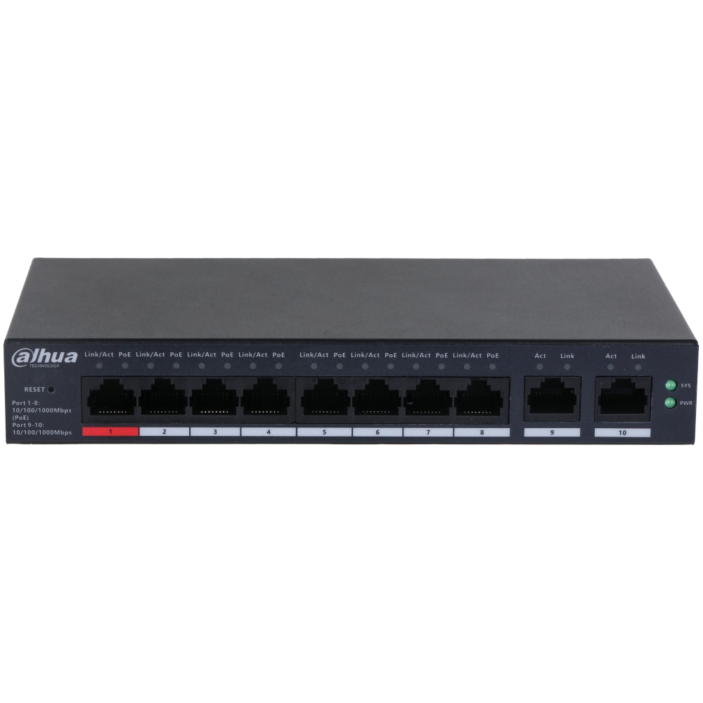 Комутатор 8 портів керований Dahua DH-CS4010-8GT-110 PoE